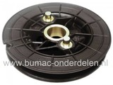 Startkoordpoelie DOLMAR PC6412, PC6414, PC6430, PC6435, PC7312, PC7314, PC7330, PC7335 en MAKITA DPC6200, DPC6400, DPC6410 Doorslijpers - Motorslijper - Bandenzaag - Doorslijpmachines, Starter Koord Poelie, Start Koordrol, Rol voor Dolmar en Makita