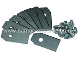 Mestip Set voor HUSQVARNA G2 - G210 - G220 - G230 Robotmaaiers, GARDENA Maaimesset van 9 Stuks voor Robomower - Automower van Electrolux Groep, 9 Mesjes met Schroeven