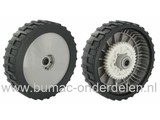 Wiel Ø 200 mm ALKO - BRILL - YAMAHA Grasmaaiers, Grasmaaierwielen AL-KO Powerline 4800 BR XXL, Yamaha YLM, Wielen Compleet met Tandwiel, Lagers en Wieldoppen, Alko, Brill Grasmaaiers, Benzinemaaiers, Cirkelmaaiers, Grasmaaimachines, Rad200rt Kpl Xxl46