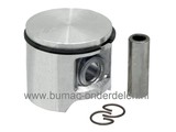 Zuiger Ø 40 mm voor Husqvarna, Jonsered, Partner, McCulloch Kettingzaag, Motorzaag, Bosmaaier, Bermmaaier, Strimmer, Zuiger Electrolux met Zuigerveer, Pistonpen en Borgclips, Husqvarna 40, 45, 49, 240, 240R, 245, 245R, 2041, 2045, 2050 Zuigerset
