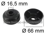 Steunwiel voor Stiga Villa 85 Frontmaaier, Zitmaaier Buitendiameter Ø 66 mm, Binnendiameter 16,5 mm Naaflengte 29,5 mm