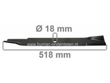 Mes 51,8 Cm voor HONDA en SHIBAURA Tuintrekkers, Maaimessen Honda H 8522, H 8527, H 8530, H 8535, Shibaura CM 224, CM 274, CM 304, CM 354 met 60 Inch Maaibreedte, 3 Messig Maaidek, Maaibladen HONDA, SHIBAURA Zitmaaiers, Mini-Trekkers, Tuintrekkers 60"