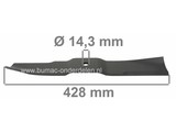 Mes 42,8 Cm ISEKI Tuintrekkermodellen SG153, SG173, SG174, Iseki Maaimessen voor Zitmaaiers, Frontmaaiers, Mini-Trekkers, Maaibladen, Frontmaaiermessen ISEKI SG 153, SG 173, SG 174