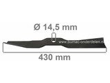 Mes 43 Cm voor Iseki Zitmaaiers, Maaimessen ISEKI SG13, SG15, SG17, Maaibladen, Zitmaaierbladen, Grasmaaiermessen voor Iseki Zitmaaiers, Frontmaaiers, Tuintrekkers SG 13, SG 15, SG 17