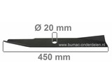 Maaimes 45 Cm voor Iseki Frontmaaiers FM130, ISEKI Maaimessen voor Zitmaaiers, Tuintrekkers, Maaibladen, Zitmaaiermessen, Iseki FM 130 Frontmaaierbladen