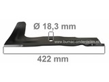 Mes Rechts 42,2 Cm voor Kubota Zitmaaiers G18, G21, GR2100, RCK42, RCK48, KUBOTA Maaimessen voor Frontmaaiers, Tuintrekkers, Zitmaaiermessen Linksdraaiend, Kubota Maaibladen