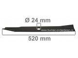 Mes 52 Cm voor Kubota Trekkers, Mini-Tractors, Tuintrekkers met 60 Inch, 152 Cm Maaibreedte, Kubota Zitmaaiermessen, Maaibladen KUBOTA RC60/20, RC60/25, F20, F2000, F2000II, F2100, F2400, L2550 Tractoren met 60" Maaidek, RC 60, F 20, F 2000, F 2100