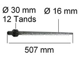 Stuuras met Tandwiel voor MTD - Cub Cadet - Wolf - Bolens - White - Yardman, Zitmaaier - Frontmaaier - Tuintrekker, Stuurstang, Mtd 1450E - 91/155 - B115 - Eurotrac 155/92 en 155/96