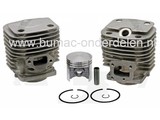 Cilinder met Zuiger Ø 47 mm voor Dolmar 309 Motorslijper, Bandenzaag, Doorslijper Cylinder Compleet met Zuiger, Pistonpen, Zuigerveren en Borgclips voor Dolmar en Makita