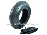Buitenband met Binnenband 4.00-8 voor Kruiwagen, Handkar, Aanhanger, Skelter, Mobiele Aggregaat, Cart Degelijke Bandenset bestaande uit Buitenband met Binnenband 400x8, 4,00-8 met Recht Ventiel