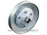 Poelie voor Aandrijving Maaimes bij Alko, Murray en Noma Zitmaaier, Tuintrekker, Riemschijf met Spiebaan voor Aandrijven Mes Alko T13-82, T13-85HD, T753-A Comfort, T800, T800SA, T853-AS Comfort, T854HD-AS Comfort, T900, T850