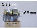 Schroefnippel voor Kabel T/m 2,2 mm Lengte 16 mmm Diameter Ø 6 mm Verbindingsklem voor Grasmaaier, Zitmaaier, Frontmaaier, Tuintrekker, Veegmachine, Tuinfrees, Waterpomp, Hakfrees, Brommer, Cart, Skelter, Bobcat, Hoogwerker