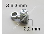 Kabel Bevestiging met Oog Ø 6,3 mm, Schroefnippel voor Kabel T/m Ø 2,2 mm, Geleverd per 4 Stuks, Koppelingskabel, Bedieningskabel van Stiga, MTD, Husqvarna, Castelgarden, Wolf, Honda, Alko, Viking, Jonsered, Partner, Wizard