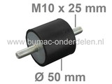 Antivibratierubber Universeel voor Grasmaaiers, Zitmaaiers, Frontmaaiers, Generator, Trilplaat, Waterpomp, Aggregaat, Tuinfrees, Houtversnipperaar, Hakfrees, Kart, Trillingsdempers, Ophangrubbers, Motorrubbers, Motorsteun, Vibratiedempers