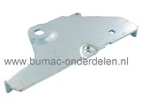 Plaat - Hevel voor Castelgarden, Stiga, Mountfield, Alpina, Dolmar, Honda, Viking, Motec, Johndeere en Sabre Zitmaaier Plaat voor Montage van Remblok en Spanpoelie op 102 Cm Maaidek van Zitmaaier, Tuintrekker Remhevel, Remhendel, Remplaat, Montageplaat