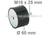Ophangrubber Type-B Universeel voor Zitmaaiers, Grasmaaiers, Generator, Aggregaat, Tuinfrees, Trilplaat, Houtversnipperaar, Waterpomp, Hakfrees, Kantensnijder, Kart, Trillingsdempers, Antivibratierubbers, Motorsteunen, Motorrubbers, Vibratiedempers