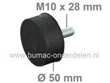 Motorrubber Universeel Type-D voor Grasmaaiers, Zitmaaiers, Frontmaaiers, Aggregaat, Houtversnipperaar, Trilplaat, Waterpomp, Tuinfrees, Hakfrees, Kantensnijder, Trillingsdempers, Vibratiedempers, Ophangrubbers, Motorrubbers