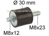 Antivibratierubber voor AS-Motor 21 165/3, 26 AH8, 29 AH9, 27/3, 28/3, 28/4, AS21-165, AS26-AH8, Ruwterreinmaaiers, Grasmaaiers, Trillingsdempers, Ophangrubbers, Vibratiedempers, Motorrubbers