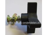 Knop voor vastzetten van Hoogteinstelling Grasveger 14-001 Knop met drukpkaat, Sluitplaat en Borstbout