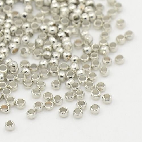 Knijpkralen Zilver 2mm, 100 stuks Knijpkralen Zilver 2mm, 100 stuks