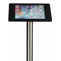 iPad floorstand for iPad Pro 12.9; Fino black acrylic holder lock included and pedestal of stainless steel