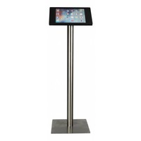 iPad floorstand for iPad Pro 12.9; Fino black acrylic holder lock included and pedestal of stainless steel