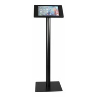 iPad floorstand for iPad Pro 12.9; Fino black acrylic holder lock included and pedestal of black coated steel