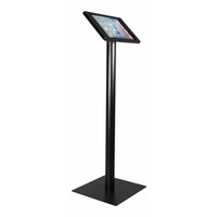iPad floorstand for iPad Pro 12.9; Fino black acrylic holder lock included and pedestal of black coated steel