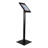 iPad floorstand for iPad Pro 12.9; Fino black acrylic holder lock included and pedestal of black coated steel
