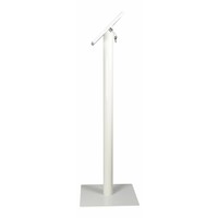 iPad floorstand for iPad Pro 12.9; Fino white acrylic holder, lock included and pedestal of white coated steel