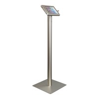 Tablet floor stand Securo 7-8 inch stainless steel, brushed and durable metal, lock option, cable integration