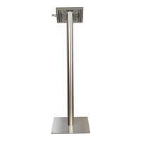 Tablet floor stand Securo 7-8 inch stainless steel, brushed and durable metal, lock option, cable integration