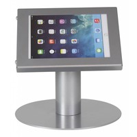 Tablet desk stand Securo 7-8 inch grey, coated and rugged steel, lock option, cable integration