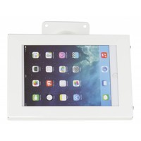 Tablet wall and table stand Securo 7 - 8 inch white, coated and solid steel, lockable, cable integration