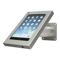 Tablet wall and table stand Securo 7-8 inch grey, coated and solid steel, lockable, cable management