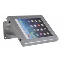 Tablet wall and table stand Securo 7-8 inch grey, coated and solid steel, lockable, cable management