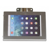 Tablet wall and desk stand Securo 7-8 inch, stainless steel, brushed and solid steel, lockable, cable integration