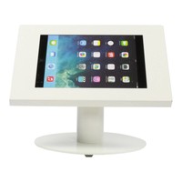 Tablet desk stand Securo 9-11 inch white, coated and sturdy steel, lock option, cable integration