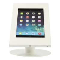 Tablet desk stand Securo 9-11 inch white, coated and sturdy steel, lock option, cable integration