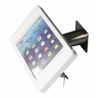 Desk and wall stand for iPad 10.5" black or white casing with stainless steel base, lock included