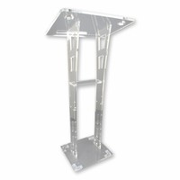 Ruby - Perspex lectern with carved design side panels