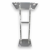 Ruby - Perspex lectern with carved design side panels
