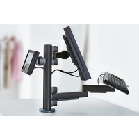 Point of sale RetailSystem, two-arm mounting for screens and keyboard holder