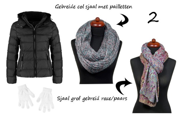 Sjaal met winterjas