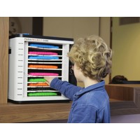 thumb-U-10, Cube voor 10 iPads en tablets met cijferslot, werkbladbracket, uitneembare laden-1