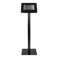 iPad vloerstandaard zwart voor iPad Pro 9.7/ iPad Air; Meglio 9-11 inch, stabiele standaard met diefstalbestendige behuizing van zwart acrylaat en voet van zwart gecoat staal