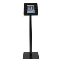 iPad vloerstandaard zwart voor iPad Pro 9.7/ iPad Air; Meglio 9-11 inch, stabiele standaard met diefstalbestendige behuizing van zwart acrylaat en voet van zwart gecoat staal