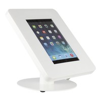 iPad tafelstandaard voor iPad/ iPad Air Meglio 9-11 inch; diefstalbestendige behuizing van wit acrylaat en voet van wit gecoat staal