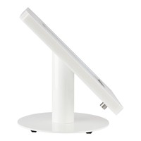 iPad tafelstandaard voor iPad/ iPad Air Meglio 9-11 inch; diefstalbestendige behuizing van wit acrylaat en voet van wit gecoat staal