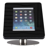 iPad tafelstandaard voor iPad/ iPad Air Meglio 9-11 inch; sjieke behuizing van zwart acrylaat en voet van geborsteld staal